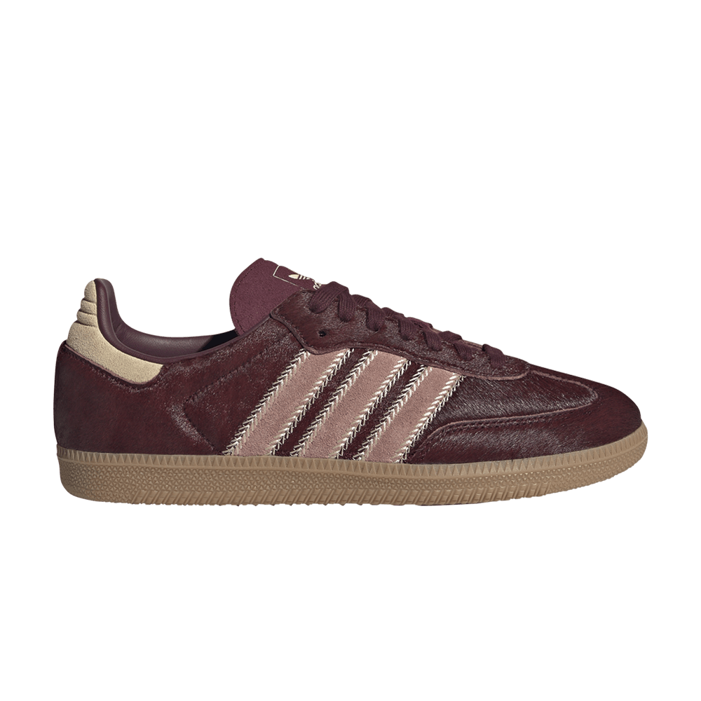 Adidas Samba OG Maroon Sand Strata Pony (Women's)