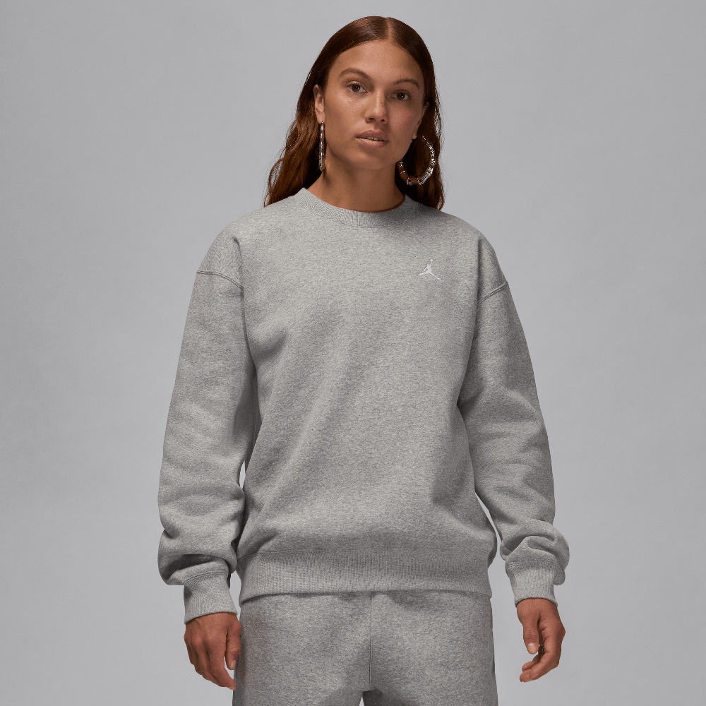 AIR JORDAN Brooklyn Fleece Women's Crew-Neck Sweatshirt Dark Grey Heather/White