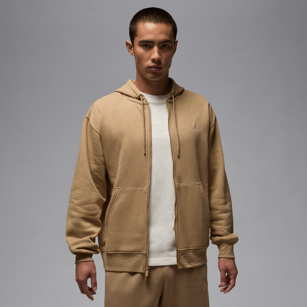 AIR JORDAN Brooklyn Fleece Men's Full-zip Hoodie Desert Camo/White