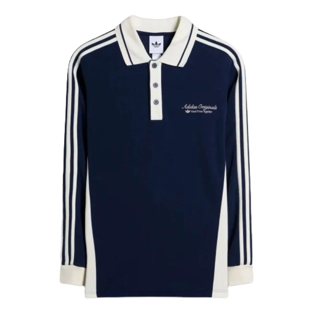 Adidas Long Sleeved Polo Shirt Night Indigo