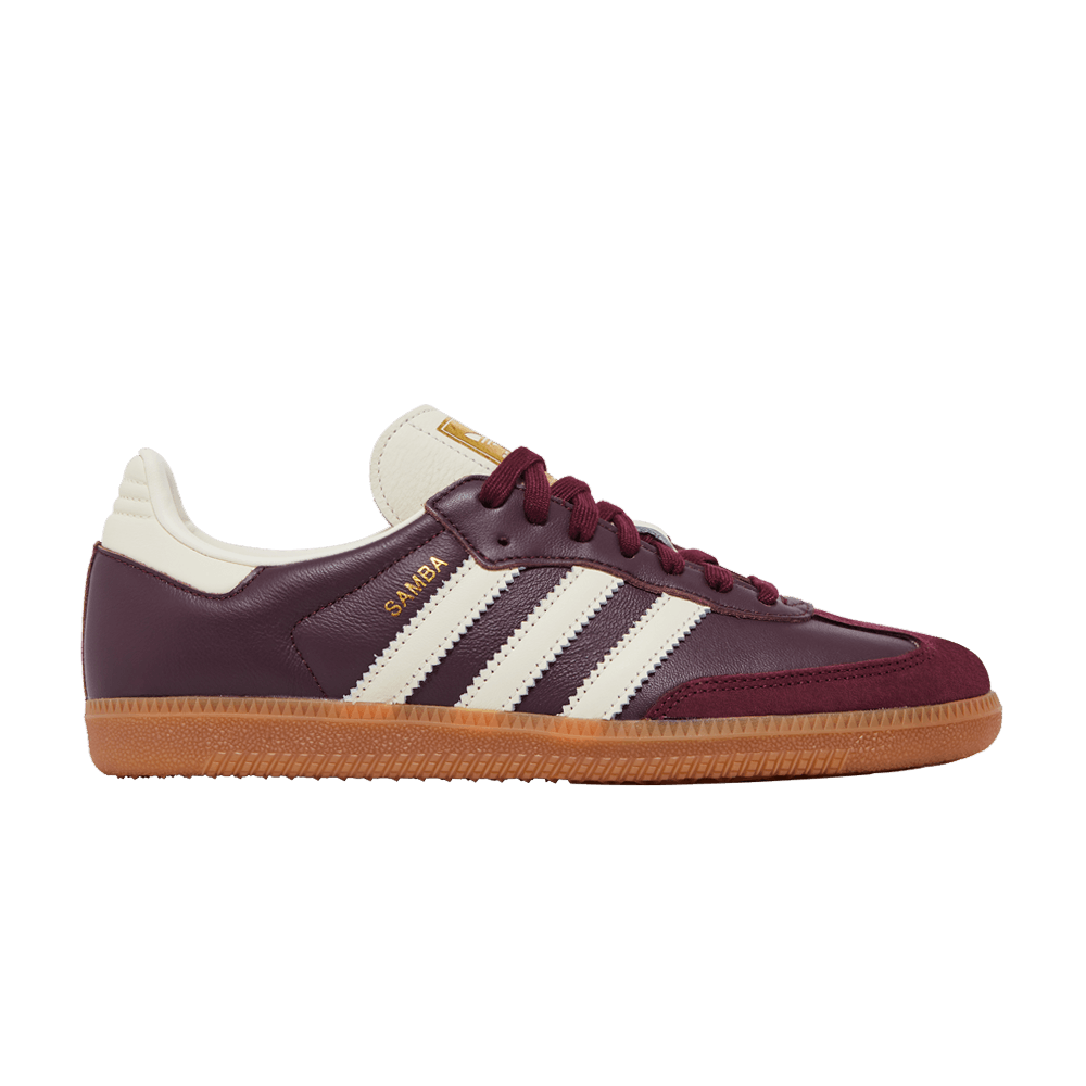 Adidas Samba OG Maroon Gold Metallic (Women's)