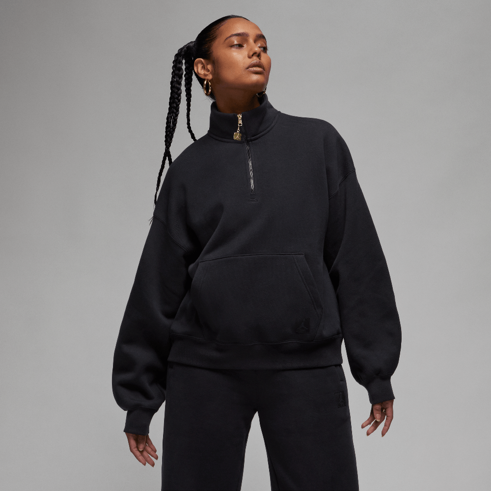 AIR JORDAN Flight Fleece Women's Quarter-Zip Top Black