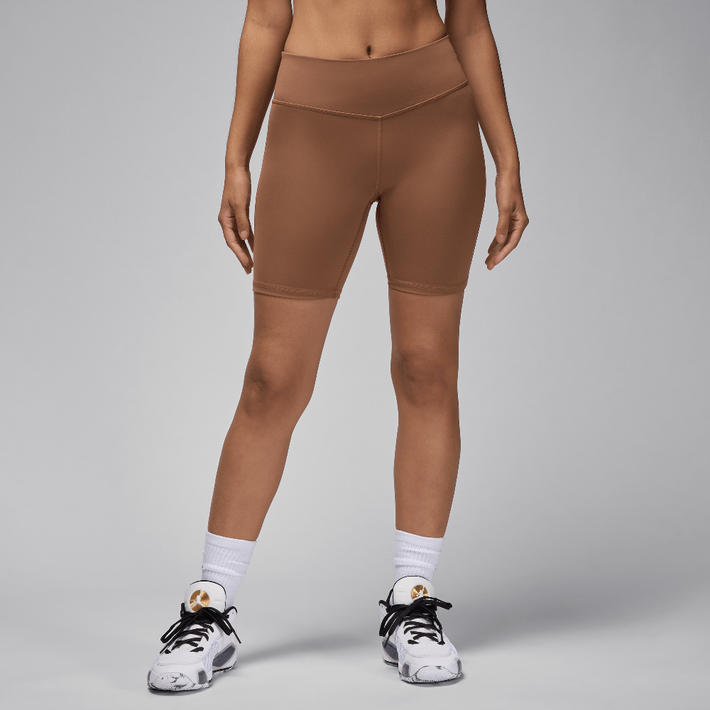 AIR JORDAN Sport Women's High-Waisted 7" Bike Shorts Archaeo Brown/White